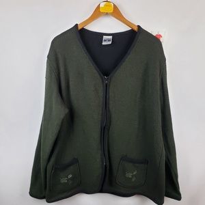 City Scape Fall Leaves Zip Front Jacket Sz 2XL